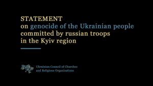 Statement on genocide of the Ukrainian people, committed by russian troops in the Kyiv region