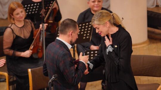 Mykola Tochytskyi presented the Order of Princess Olha, Third Class, to Keri-Lynn Wilson, for her support and promotion of Ukrainian culture abroad