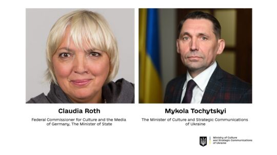 Mykola Tochytskyi and Claudia Roth discussed further cooperation in the field of recovering Ukraine’s cultural heritage