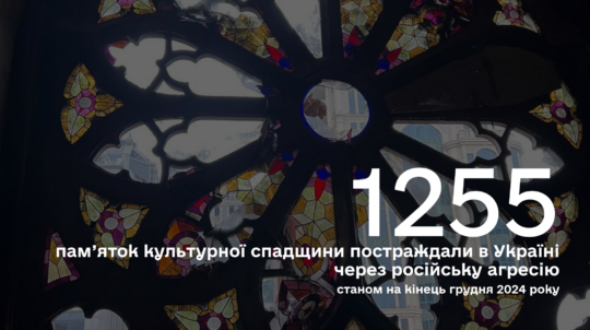 1255 пам’яток культурної спадщини постраждали в Україні через російську агресію станом на кінець грудня 2024 року